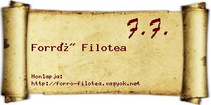 Forró Filotea névjegykártya